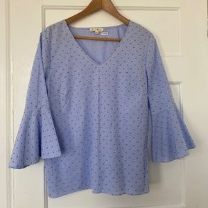 Jane and Delancey cotton gingham embroidered top